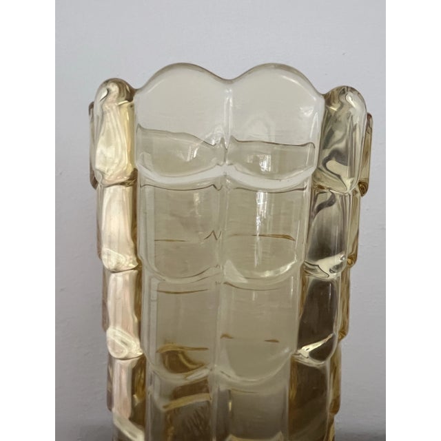 Mid-Century Modern Mid-Century Modern Cambridge/Manderin Gold Pressed Glass Vase in the Cascade Pattern Circa 1949-58 For Sale - Image 3 of 8