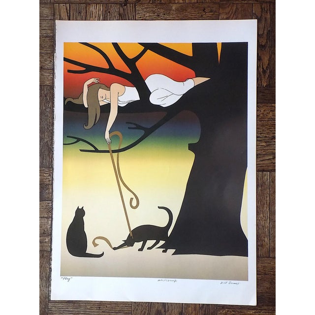 1970s Vintage 20th Century Signed/Titled Will Barnet Lithograph "Play" For Sale - Image 5 of 5