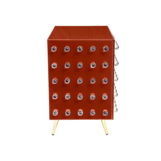 Italian Orange Pantry Cabinet Glass For Sale - Image 4 of 4