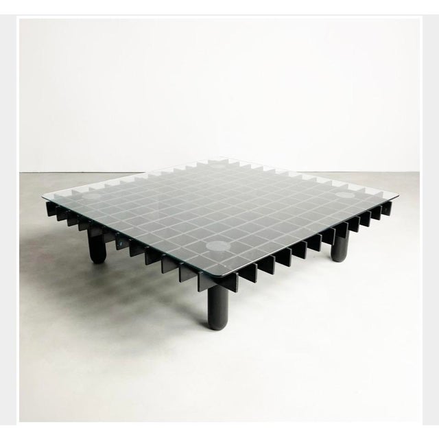 Mid-Century Black Wood and Glass Coffee Table in the style of Gianfranco Frattini, Italy, 1970s For Sale - Image 6 of 6