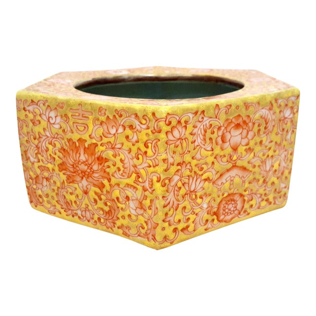 Chinese Porcelain Hexagonal Floral Urn For Sale
