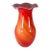 13 3/4 In. Tall Vintage Bulbous Scalloped Rim Cased White Orange Art Glass Vase For Sale