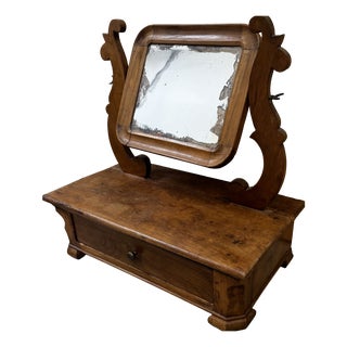 Louis Philippe Style Dressing Mirror in Walnut and Mercury, 19th Century For Sale