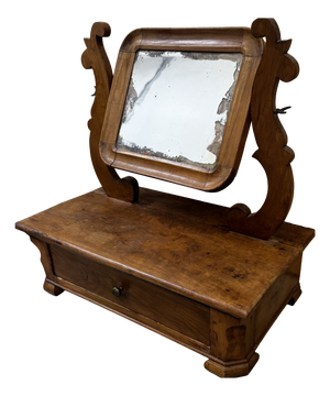 Louis Philippe Style Dressing Mirror in Walnut and Mercury, 19th Century