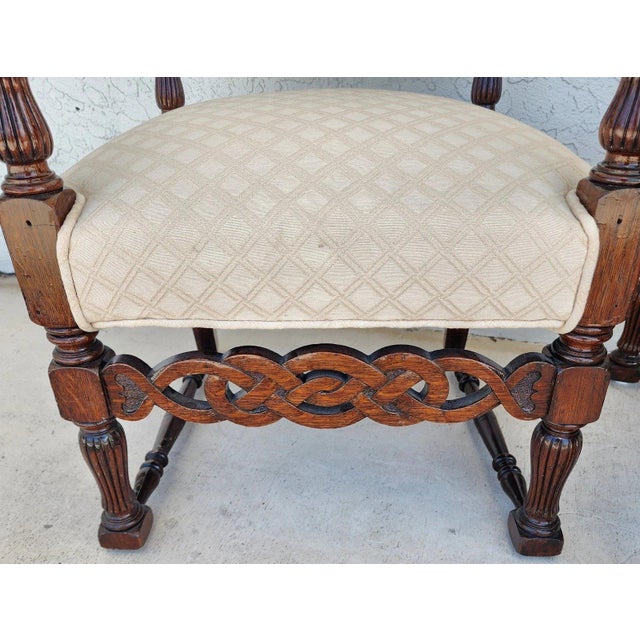 Chinoiserie Foo Dog Armchairs Pair Mid Century For Sale - Image 12 of 18