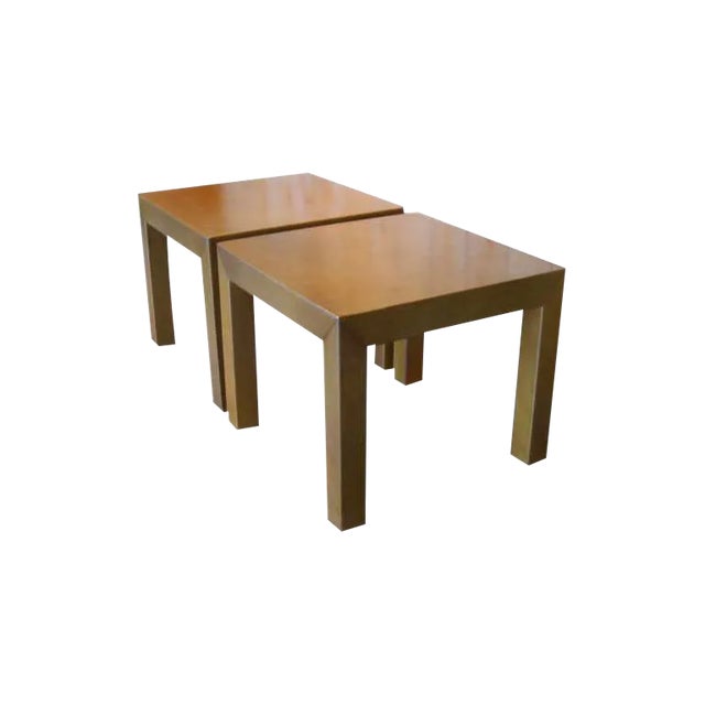 1960s Mid-Century Modern Classic Leather Occasional Tables - a Pair For Sale