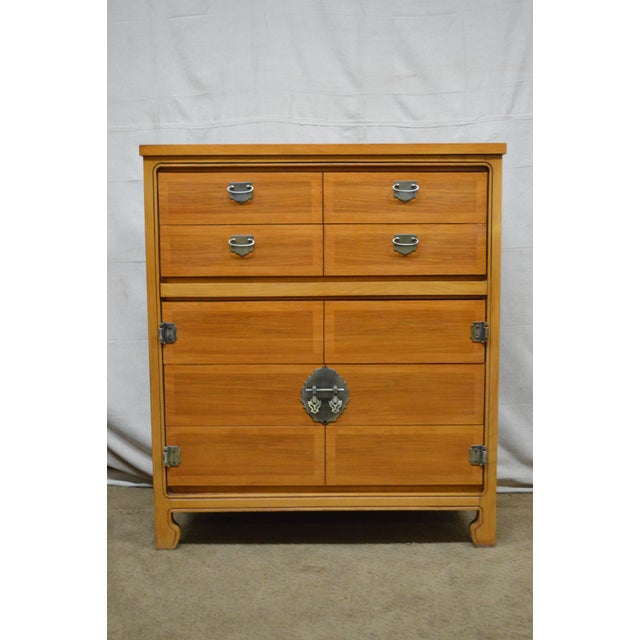 Mid Century Modern Light Walnut Tall Chest By United Furniture