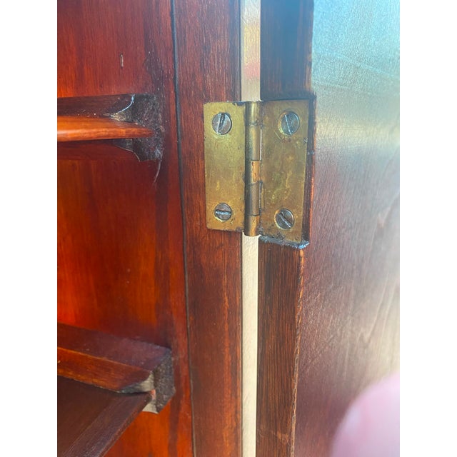 Brown Antique Carved Mahogany Sheet Music Cabinet With Lock and Key For Sale - Image 8 of 17