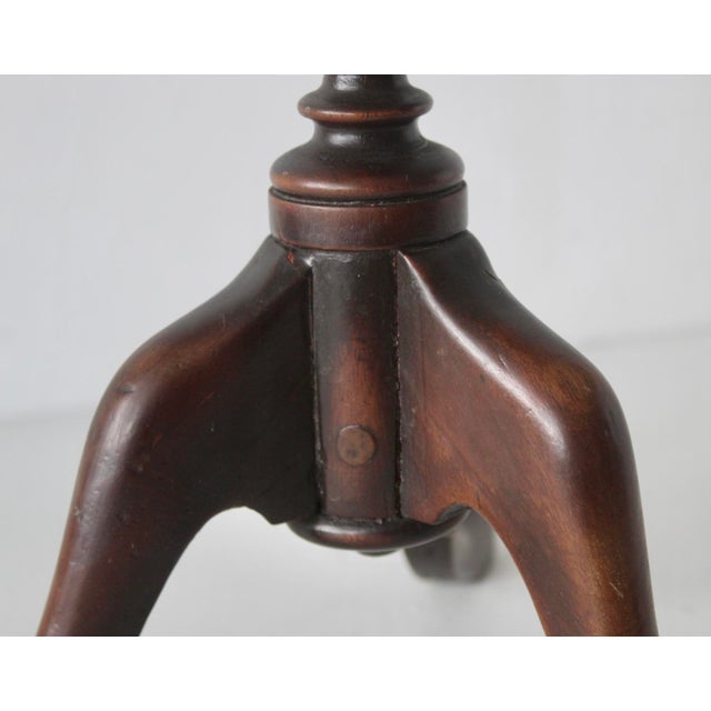 Vintage Georgian Style Mahogany Turned Pedestal Tripod Side Table For Sale - Image 12 of 17