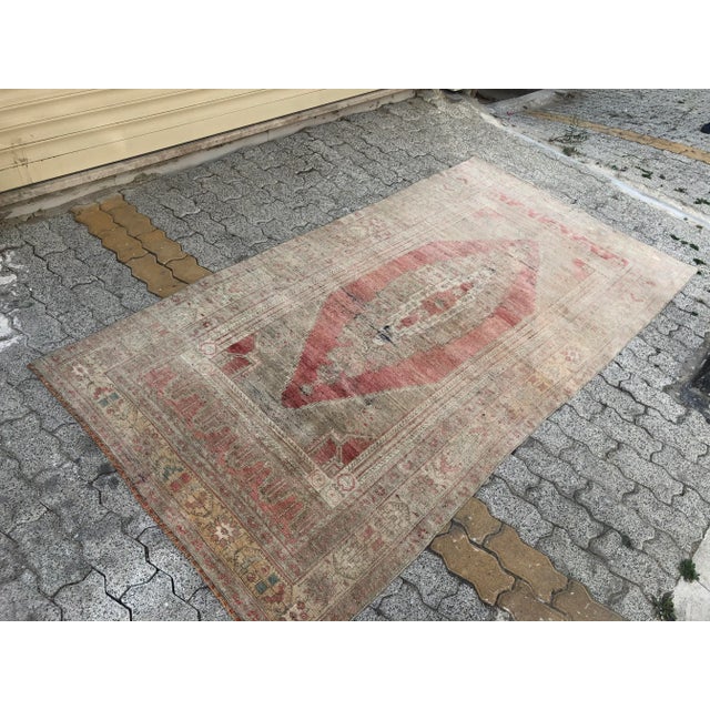 1960s Naturel Handmade Vintage Floor Rug For Sale - Image 5 of 11