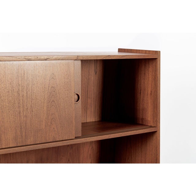 Mid Century Danish Teak Wood Bookcase Cabinet & Secretary Desk 1960s For Sale In Detroit - Image 6 of 14