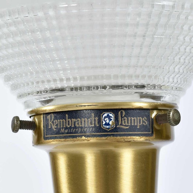 Rembrandt Teal and Gold Hourglass Shaped Midcentury Table Lamp For Sale - Image 10 of 12