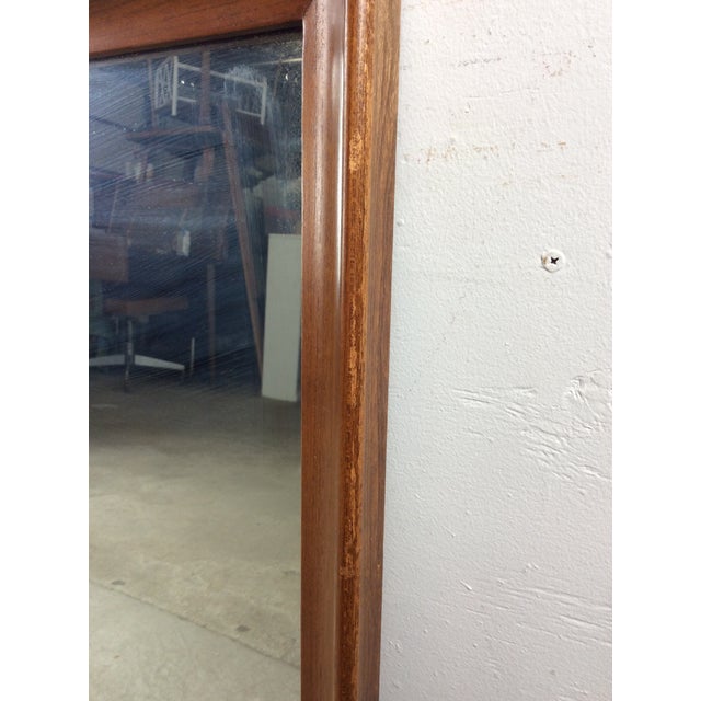 Mid Century Modern Long Rectangular Wall Mirror With Walnut Frame For Sale - Image 12 of 17