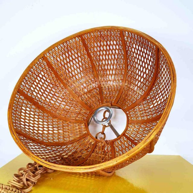 Pendant Lamp in Wicker For Sale - Image 6 of 8
