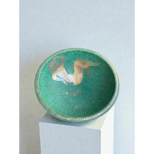 An exceptional argenta stoneware bowl designed by wilhelm kåge for gustavsberg, sweden, dated 1935. The bowl is executed...