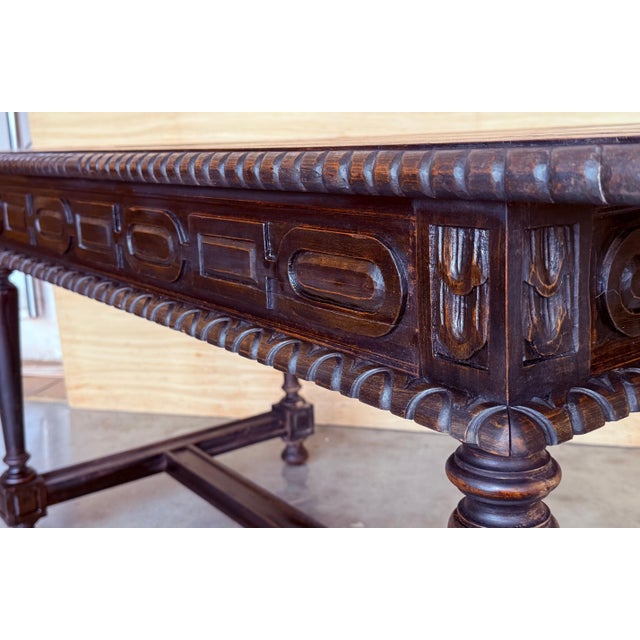 Wood Late 18th Century Spanish Refectory Table or Farm Table with Three Drawers For Sale - Image 7 of 18