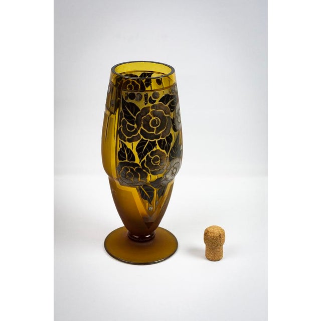 Amber-Tinted Glass Vase, 1930s For Sale - Image 6 of 11