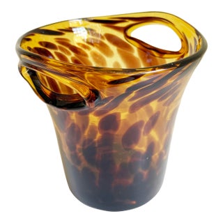 1950s Christian Dior Empoli Tortoise Glass Bottle Chiller For Sale