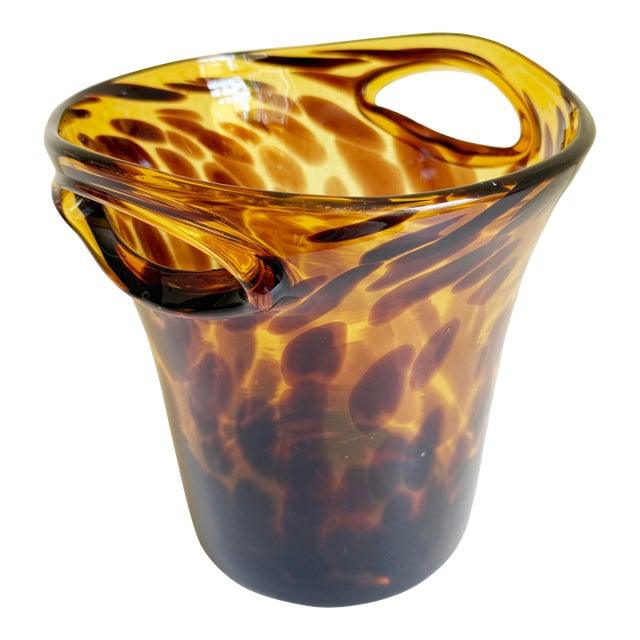 1950s Christian Dior Empoli Tortoise Glass Bottle Chiller For Sale