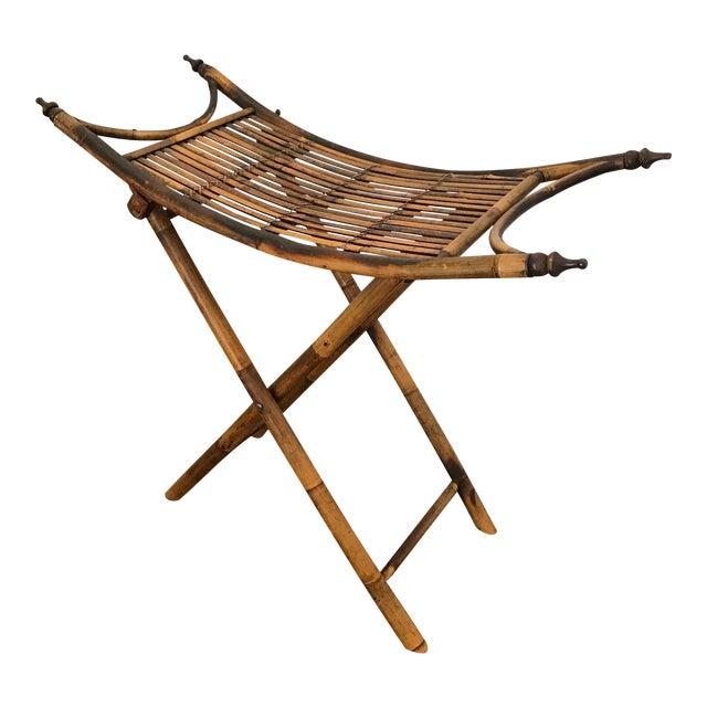Vintage Bamboo Folding Accent Storage Table Chairish