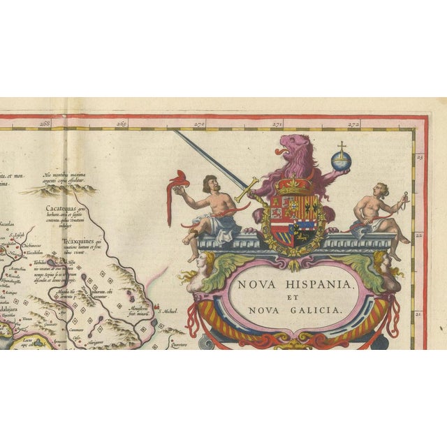Antique Mexico Map from Blaeu, 1642 For Sale - Image 3 of 11