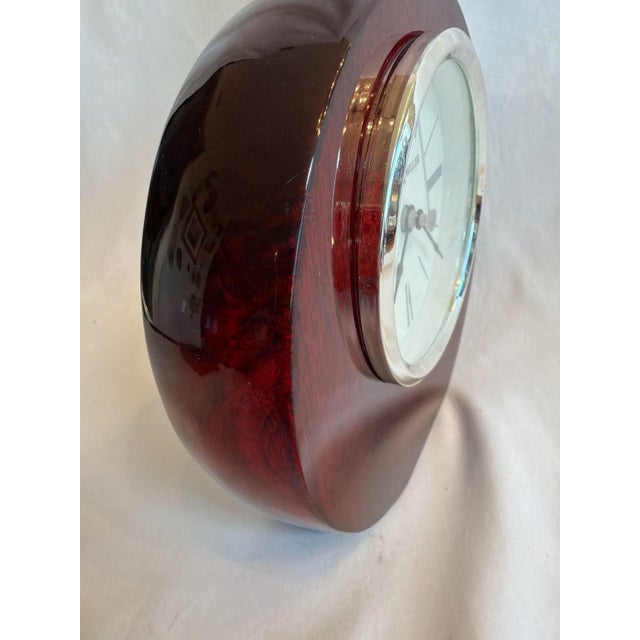 Contemporary Late 20th Century Howard Miller Adonis 645-708 Rosewood Tabletop Mantel Clock For Sale - Image 3 of 5