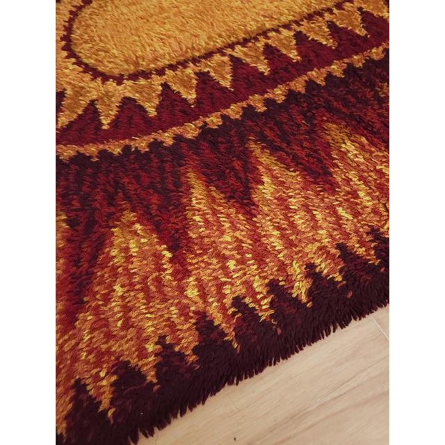 Mid-Century Modern Mid-Century Modern Rya Rug in Wool from Nordland, Netherlands, 1970s For Sale - Image 3 of 6