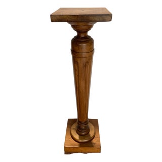 20th Century Louis XVI Display Column in Stained Beech For Sale