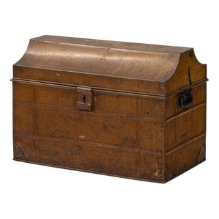 Antique Tin Trunk, 1900 For Sale
