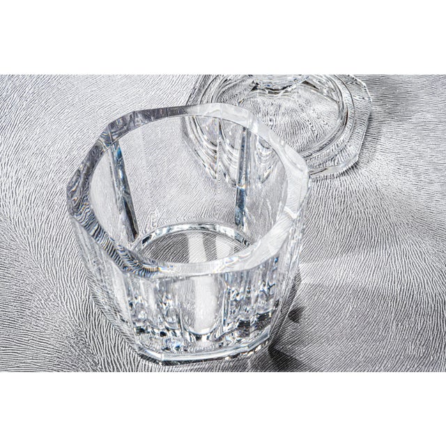 Substantial Faceted Orrefors Sweden Crystal Biscuit Jar Designed by Olle Aberius Home Decor For Sale In New York - Image 6 of 14