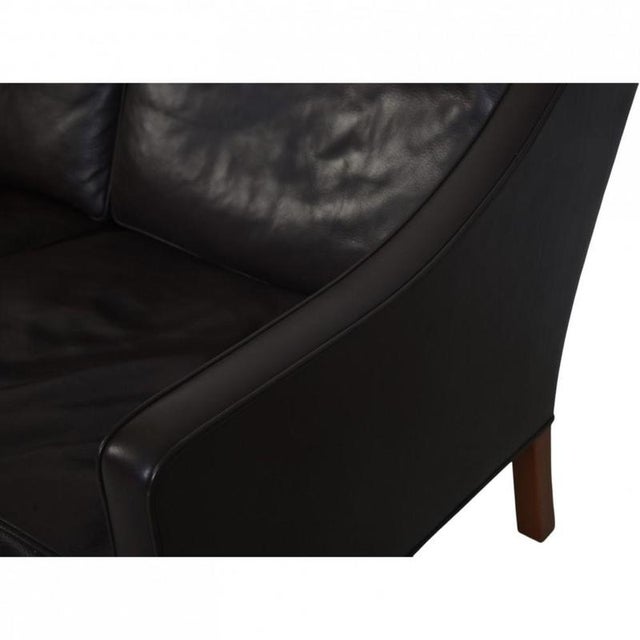 Black Model 2208 2-Seater Sofa in Black Leather by Børge Mogensen, 1990s For Sale - Image 8 of 18