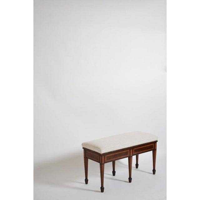 Six Legs Marquetry Bench, 19th Century For Sale - Image 4 of 6