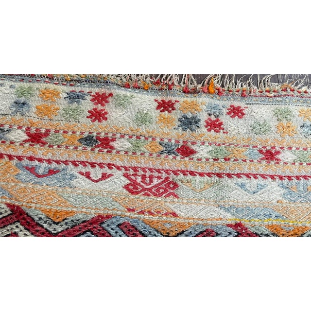 Textile Mid 20th Century Vintage Handmade Moroccan Flat Weave/Kilim,#17420, 4'9" X 8'1" For Sale - Image 7 of 13