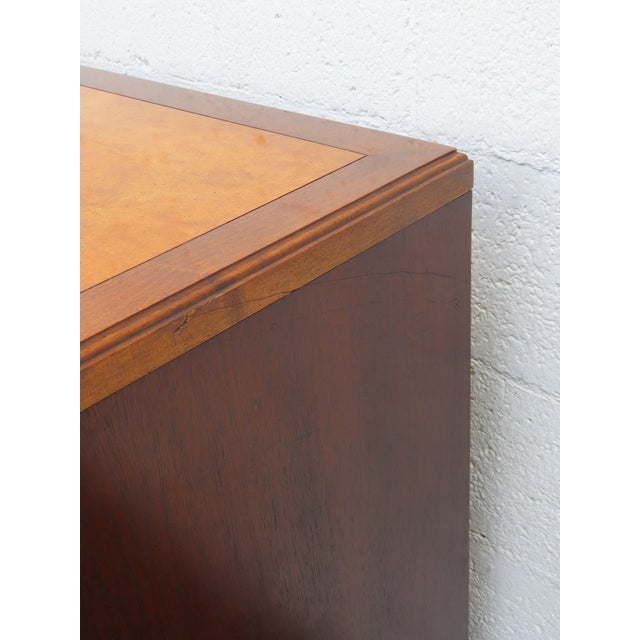 Late 20th Century Century Hollywood Regency Burlwood Low Long Dresser Bathroom Vanity 6364 For Sale - Image 5 of 18