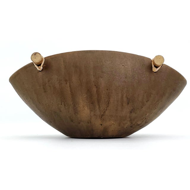Mid-Century Modern Ikebana Style Ceramic Vase Decorative Bowl For Sale - Image 3 of 9