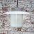 Vintage White Enamel and Opaline Glass Pendant Lamp For Sale - Image 6 of 8
