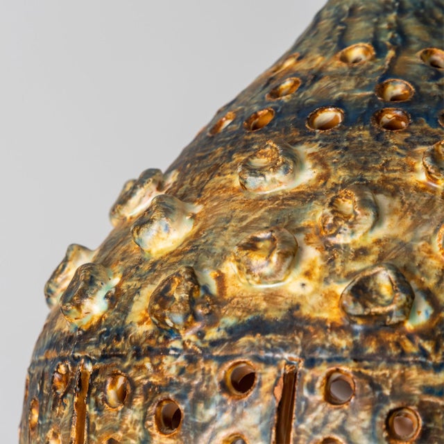 Brown Green Ceramic Pendant Light, Denmark, 1970 For Sale - Image 10 of 18