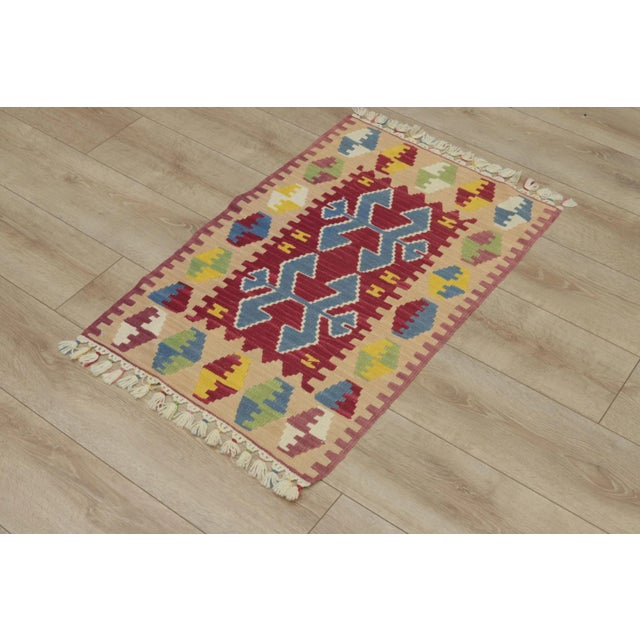 1960s Tribal Style Geometric Colorful Cappadocia Kilim Rug For Sale - Image 4 of 13