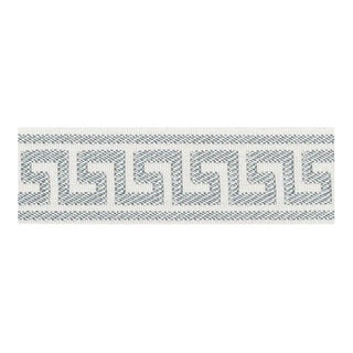 Sample - Schumacher Etienne Silk Greek Key Trim Narrow in Cloud For Sale