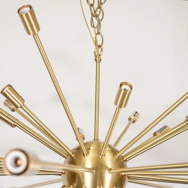 Satin Finish Brass Sputnik Chandelier by Marcelo Bessa For Sale - Image 9 of 10
