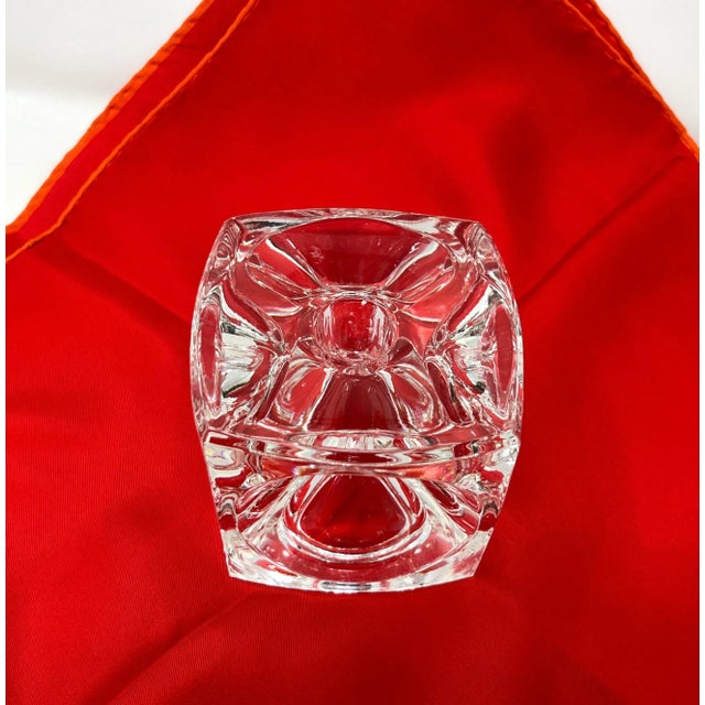 Mid 20th Century Mid 20th Century Bohemian Czech Art Glass Ice Cube Candle Holder by Rudolf Jurnikl For Sale - Image 5 of 7