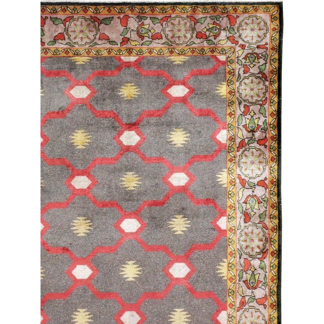 Galerie Shabab Collection Mid-20th Century Indian Agra Silk Room Size Rug For Sale - Image 4 of 9