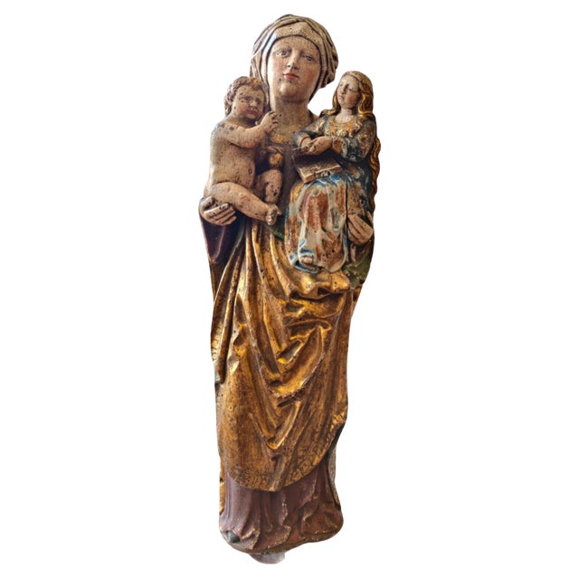 Gothic Virgin, 1450, Wood Sculpture For Sale