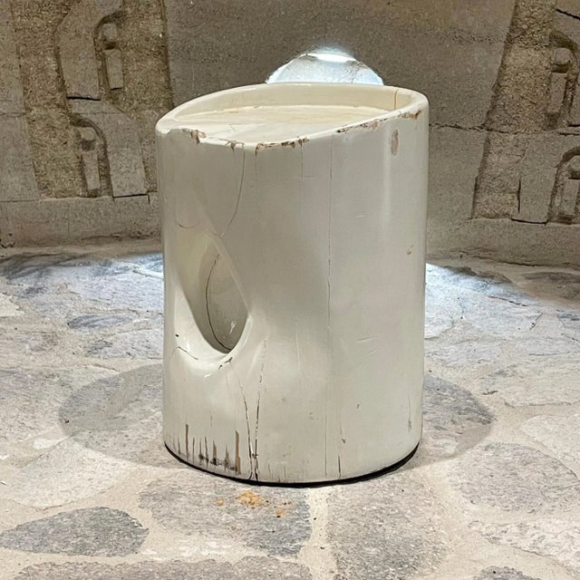 1970s Patinated Pine Wood Stool in the Style of Charlotte Perriand For Sale In San Diego - Image 6 of 9
