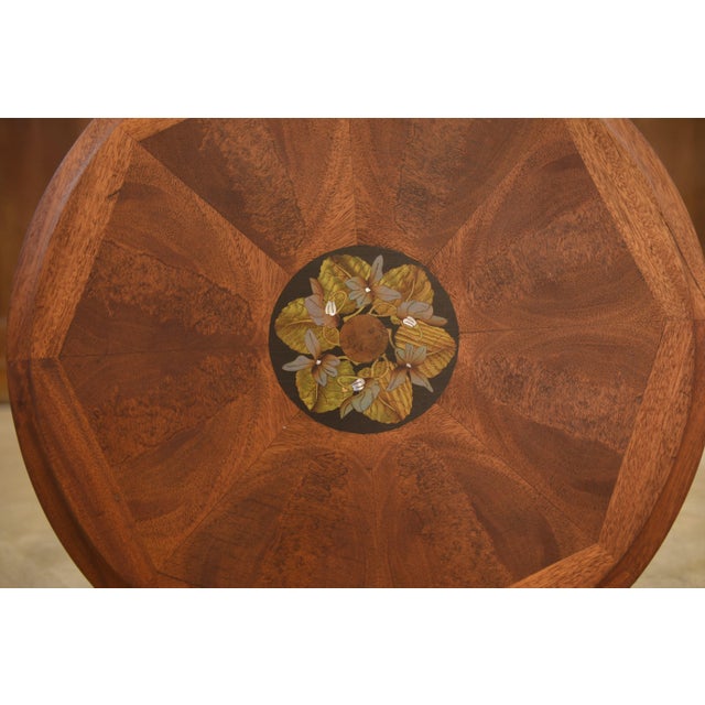 Wooden and Marquetry Side Table attributed to Maurice Dufrêne, 1930s For Sale - Image 10 of 11