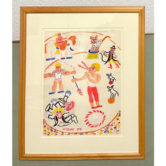 MALCAH ZELDIS ''Circus, Fire Eaters'', 1989, gouache on paper Hand signed and dated bottom center, titled in pencil on...