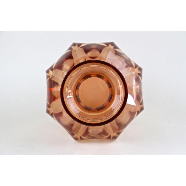 20th Century Art Deco Glass Vase in Coral Color, Austria, 1920s For Sale - Image 11 of 17