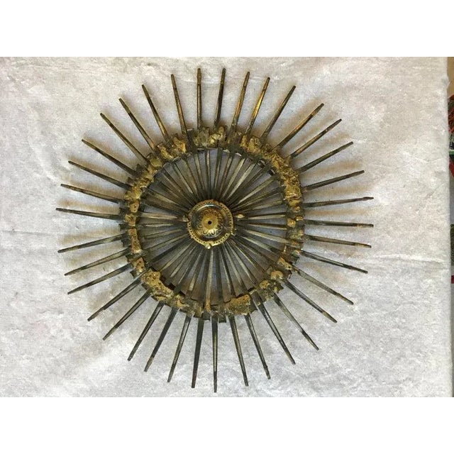 1960s Jere style small iron wall sculpture.