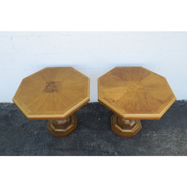 These beautiful Side Tables are made out of wood, burlwood, veneer, and they are in good condition. The Tables were made...