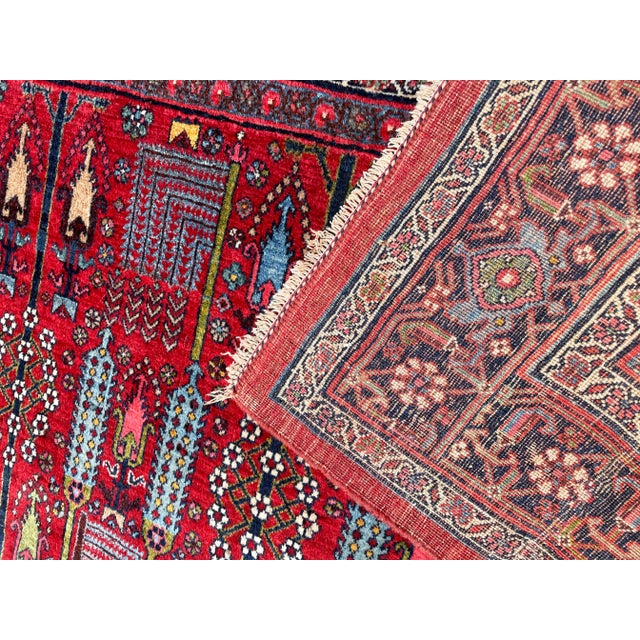 Antique Persian Bijar Halvayi Carpet, Forest Design For Sale - Image 4 of 12